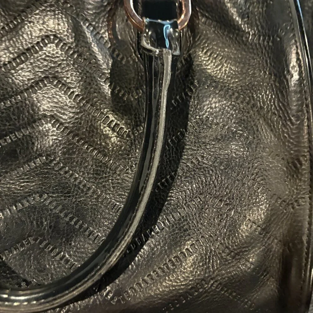 Ted Baker black chevron print bowler bag purse